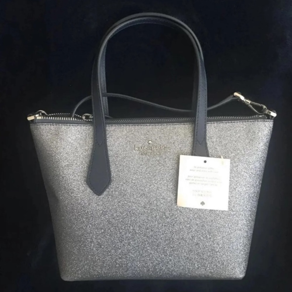 Kate Spade Small Satchel Dusk Navy Glitter NWT